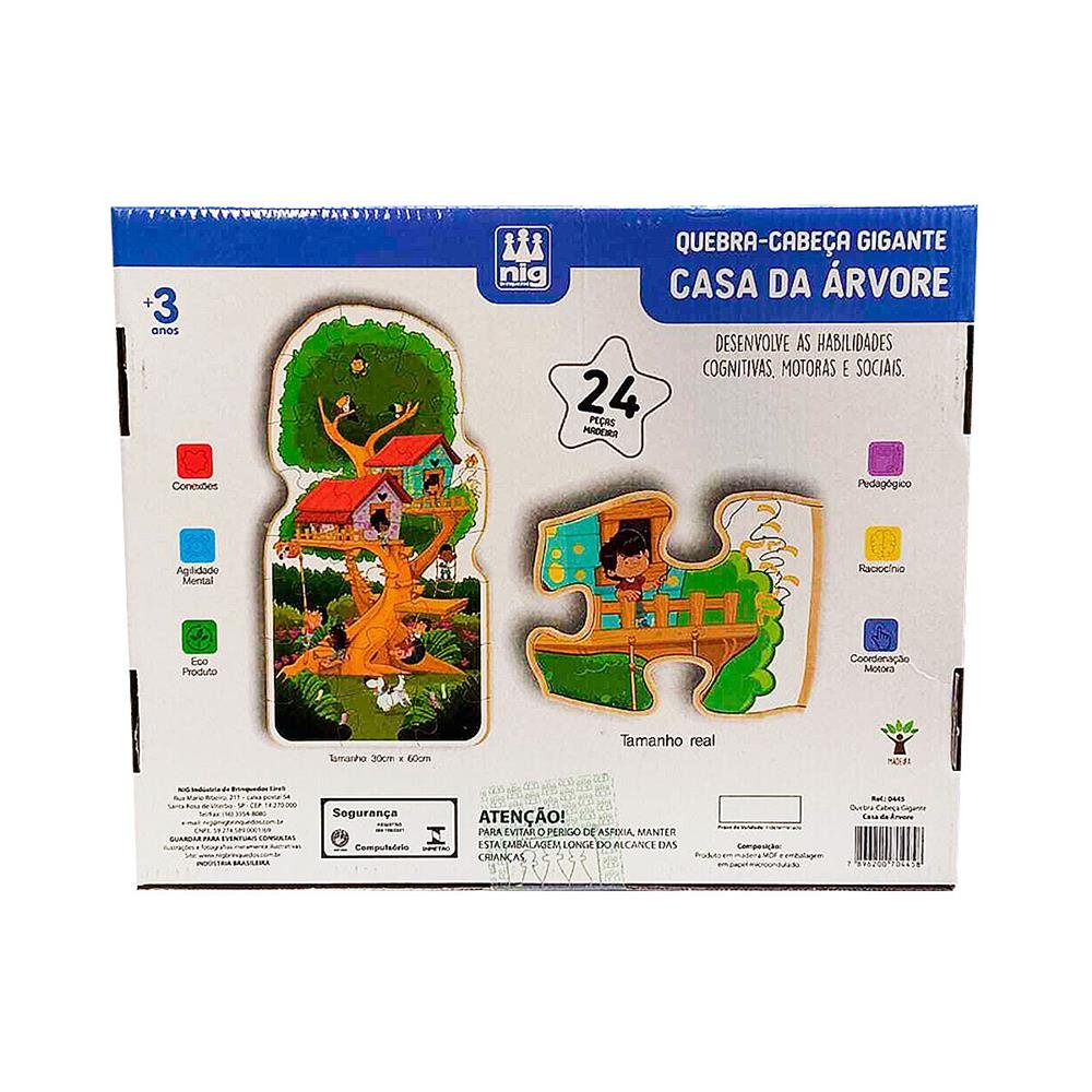 Jogo Gigante Casa Da Arvore Nig Brinquedos 24 Pecas Ref 445