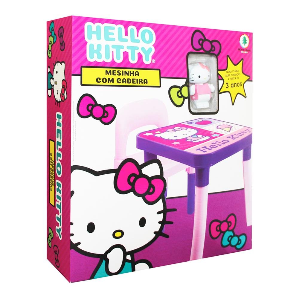 Mesinha Com Cadeira E Boneca Hello Kitty Monte Libano Ref 0190