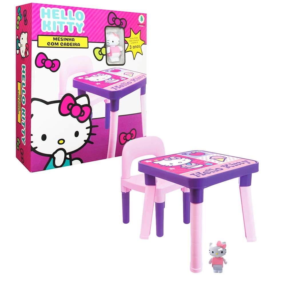 Mesinha Com Cadeira E Boneca Hello Kitty Monte Libano Ref 0190