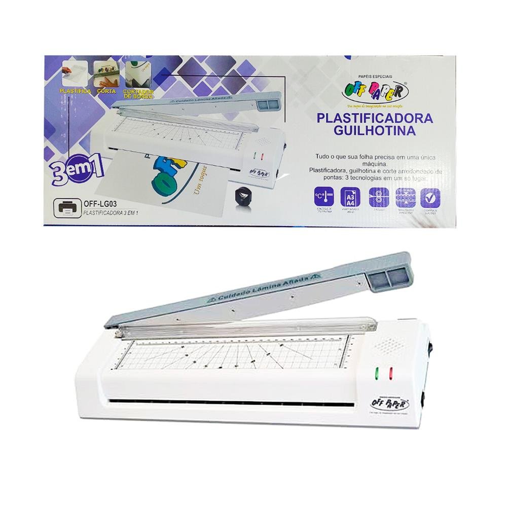 Platificadora Com Guilhotina A3 3 Em 1 Off Paper 435W 127V Ref Off-Lg03