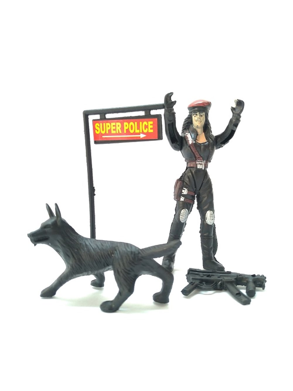 Boneco Plastico Miniatura Com Acessorios City Guard