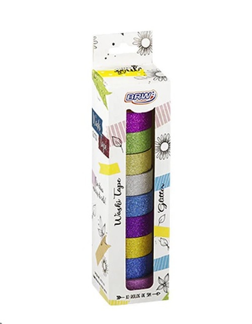 Fita Adesiva Brw C/Gliter Washi Tape 15X5m Wt1001