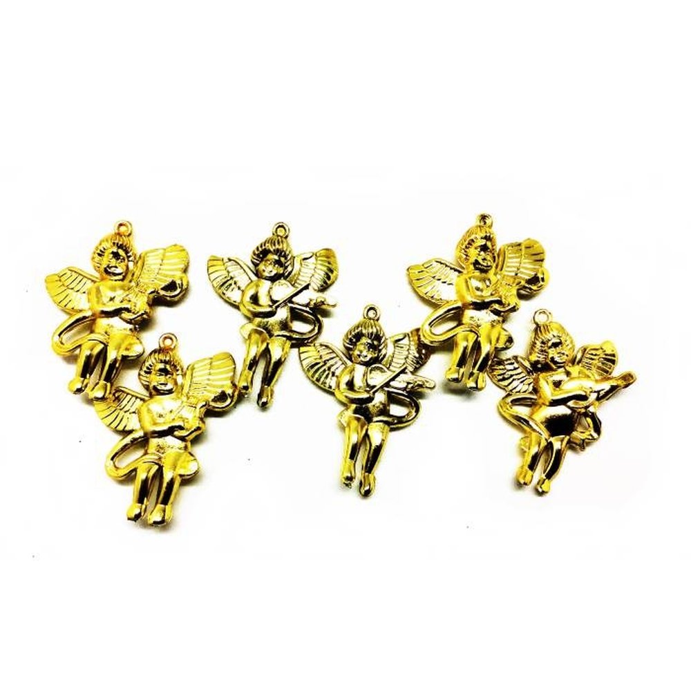 Pendente Decorativo Natalino Anjo Com 4 Unidades Rio Master 6Cm Wf9931