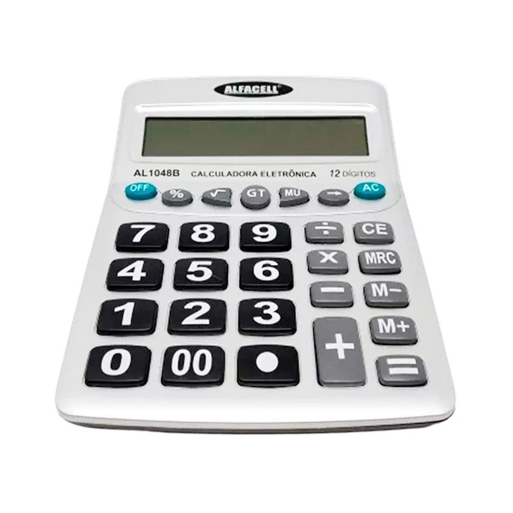 Calculadora De Mesa Alfacell 12,5Cm 12 Dig A Pilha Al1038b