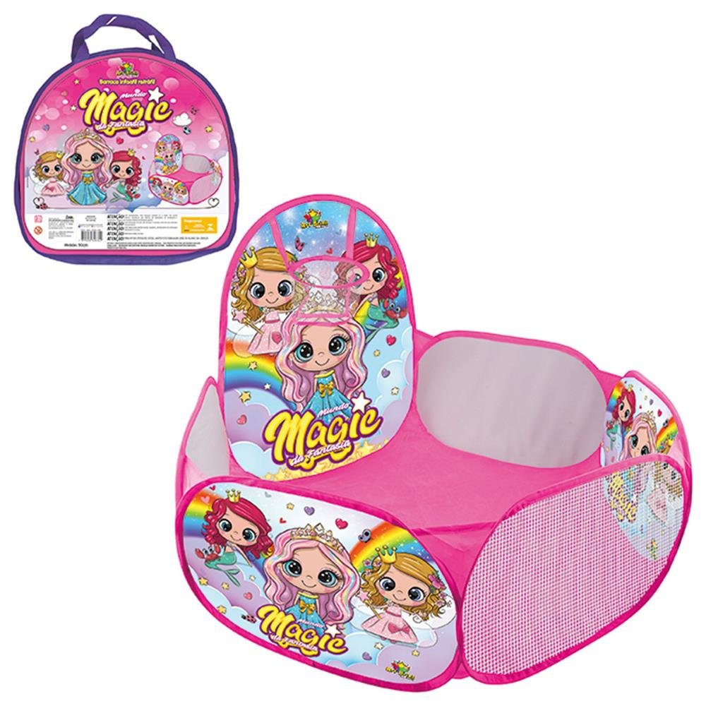 Piscina De Bolinha Com Cesta Mundo Magico Art Brink Zb845