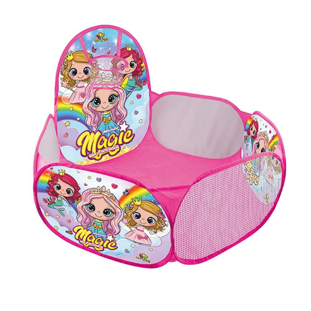Piscina De Bolinha Com Cesta Mundo Magico Art Brink Zb845