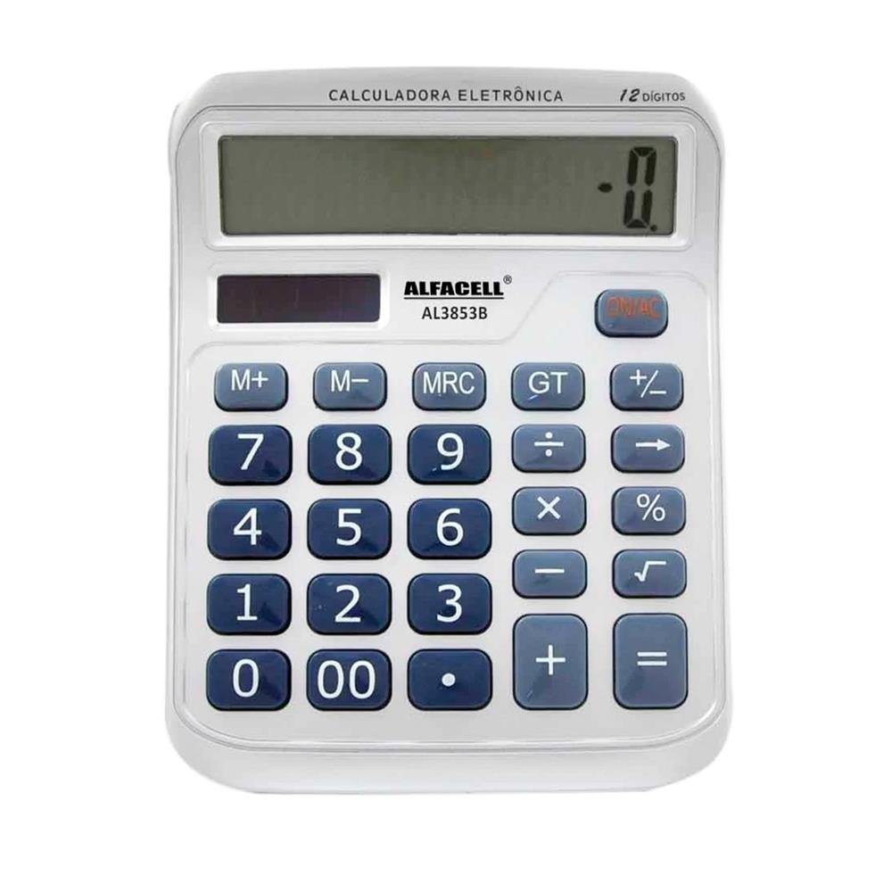 Calculadora De Mesa Alfacell 12Cm 12 Digitos A Bateria Al3853b