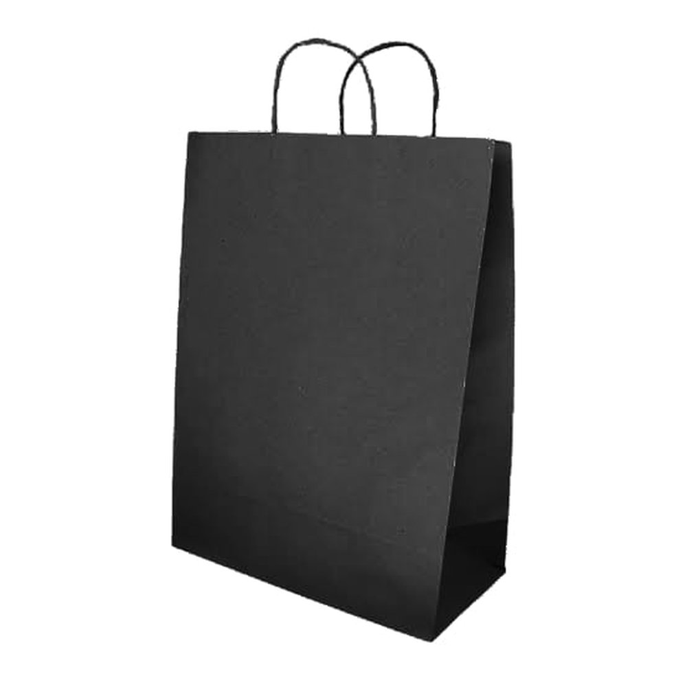 Sacola De Papel Kraft Preto 80 Gramas P 18X27 C/50 Unidades Zagarollo