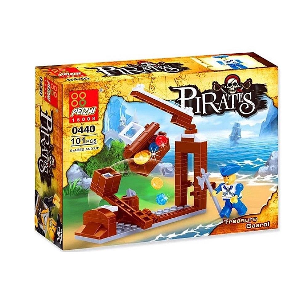 Blocos Para Montar Barco Pirata Peizhi 101 Peças Ref-18068