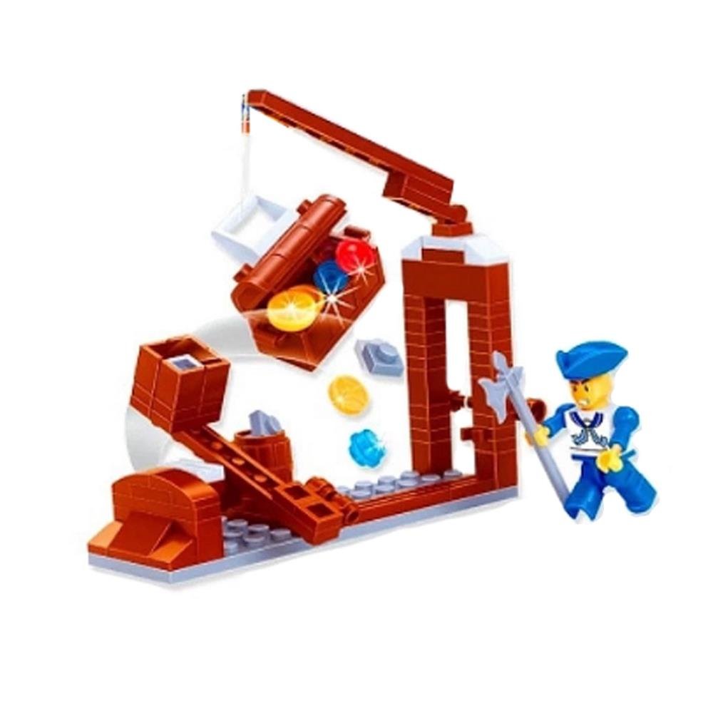 Blocos Para Montar Barco Pirata Peizhi 101 Peças Ref-18068