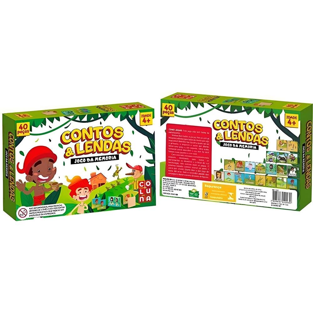 Jogo Da Memoria Contos E Lendas Mdf Coluna 40 Pecas Ref 791667