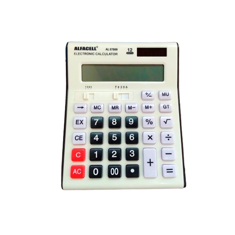 Calculadora De Mesa Alfacell 17Cm 12 Digitos A Pilha Al57009