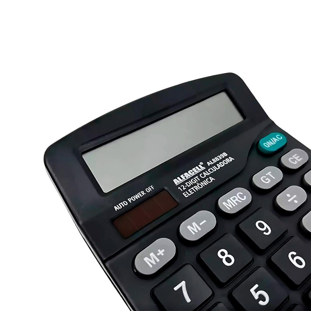 Calculadora De Mesa Alfacell 17Cm 12 Digitos A Pilha Al8839b