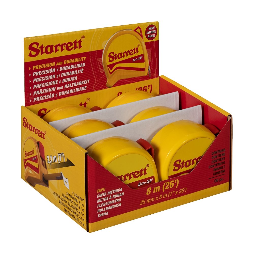 Trena Starrett de Bolso 8m DTS1-8ME Display - Embalagem com 6 unidades