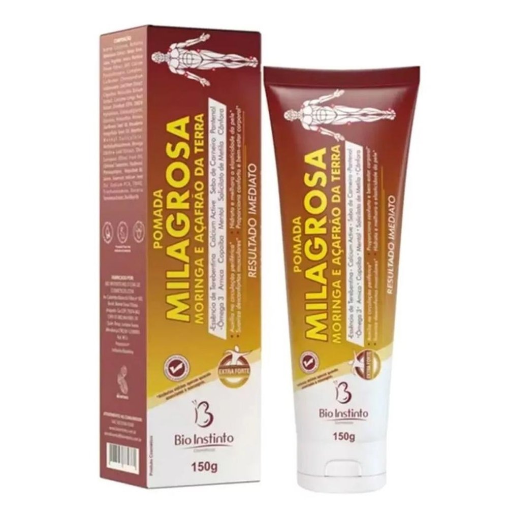 Pomada Massageadora Milagrosa Com moringa e Açafrão da Terra Bio Instinto