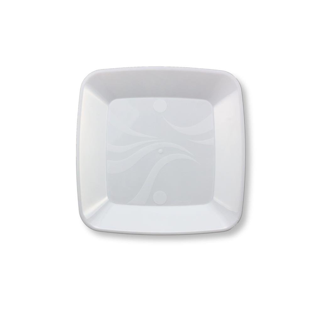 Prato Sobremesa Acrílico Descartável Branco 20x10 Clean Wave