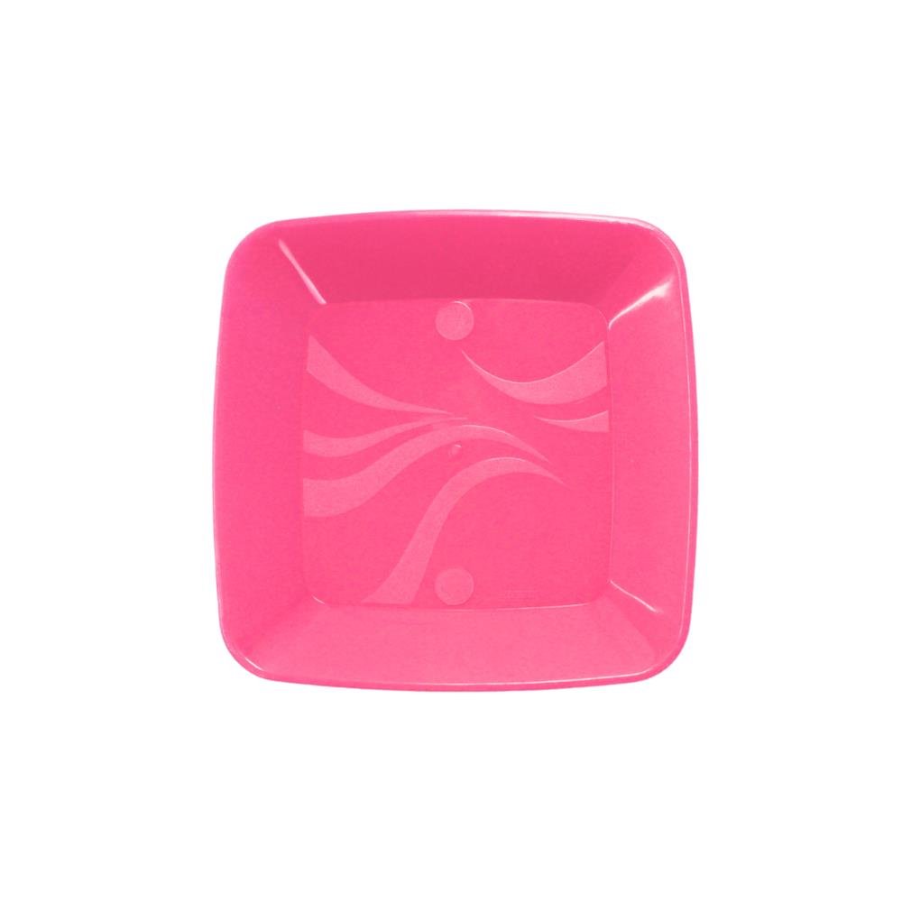 Prato Sobremesa Acrílico Descartável Rosa Bebê 20x10 Clean Wave