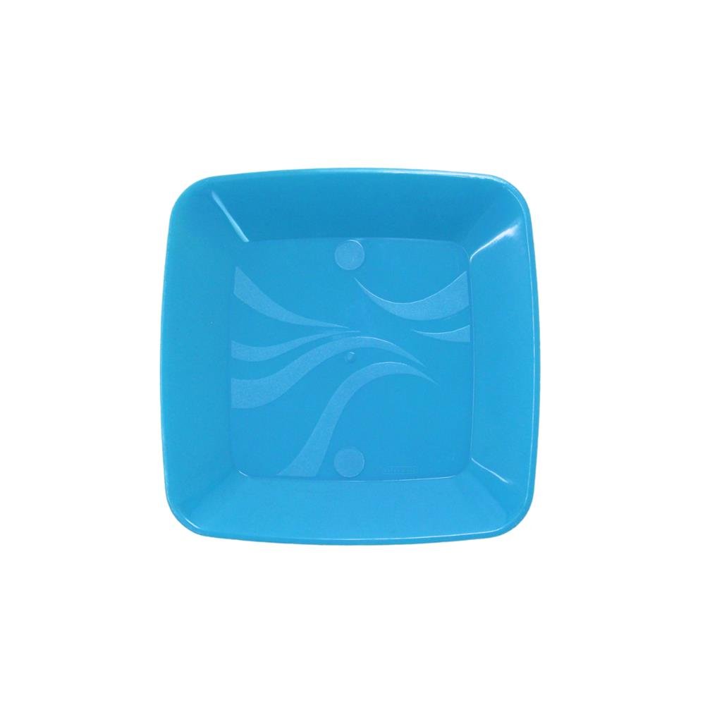 Prato Sobremesa Acrílico Descartável Azul Bebê 20x10 Clean Wave