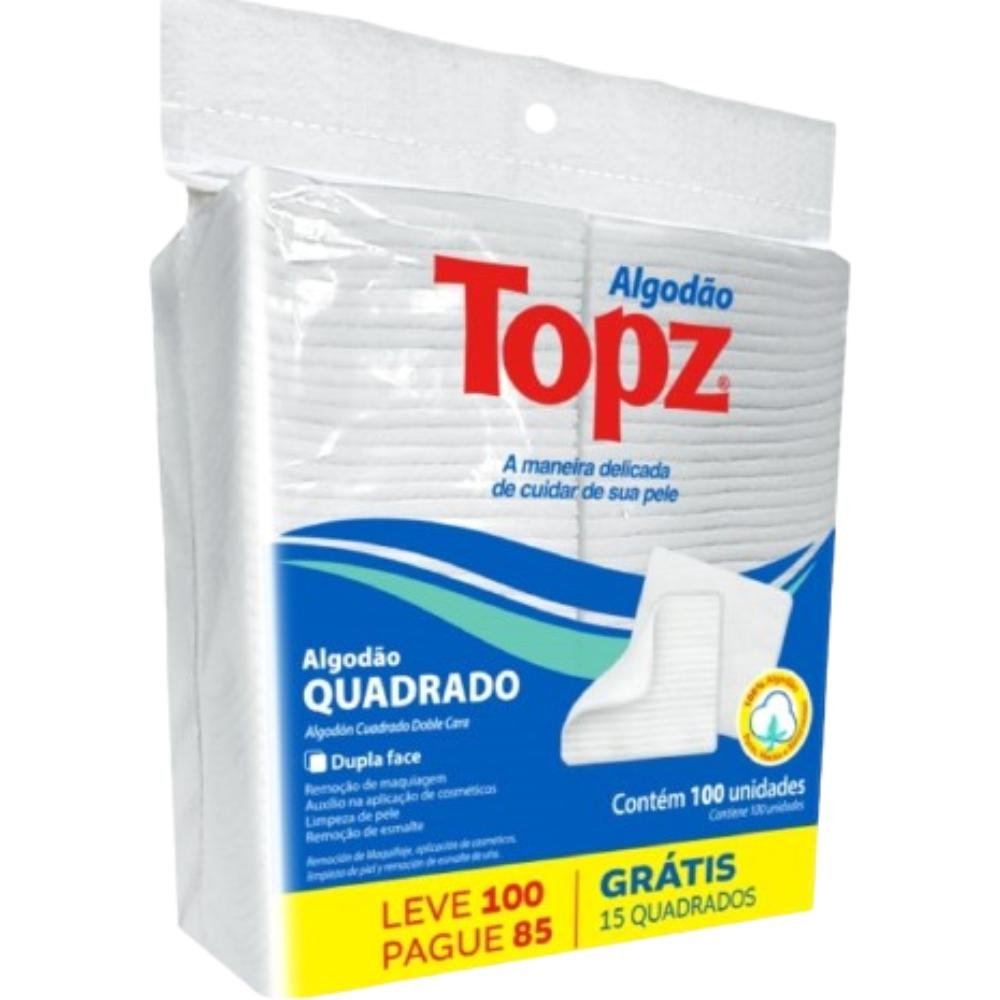 Algodao Quadrado Topz Fileira Dupla Com 100 Unidades