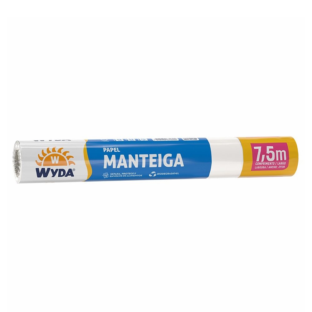 Papel Manteiga Wyda 29,0cm x 7,5m - Embalagem com 25 Unidades
