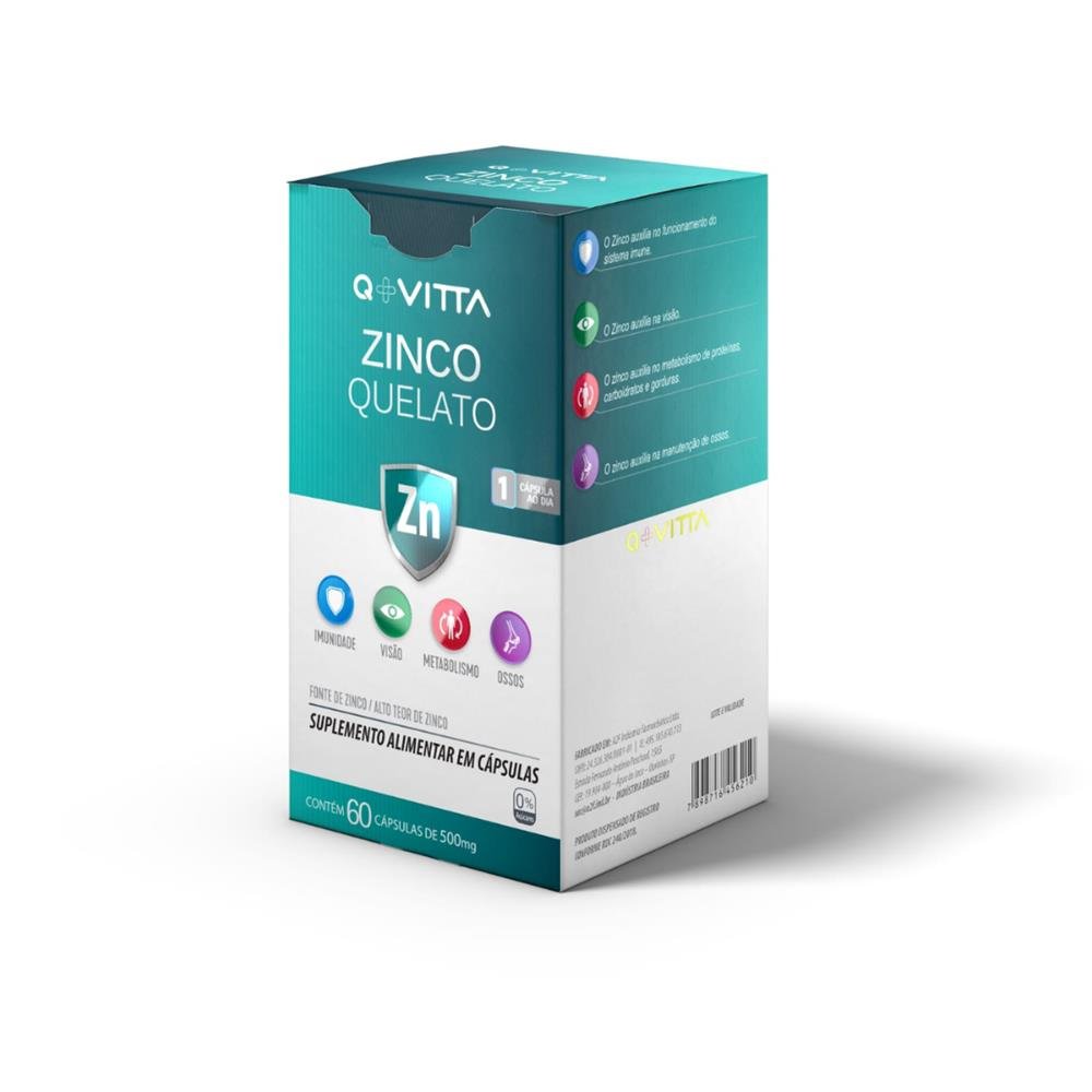 Zinco Quelato 500MG Com 60 Capsulas