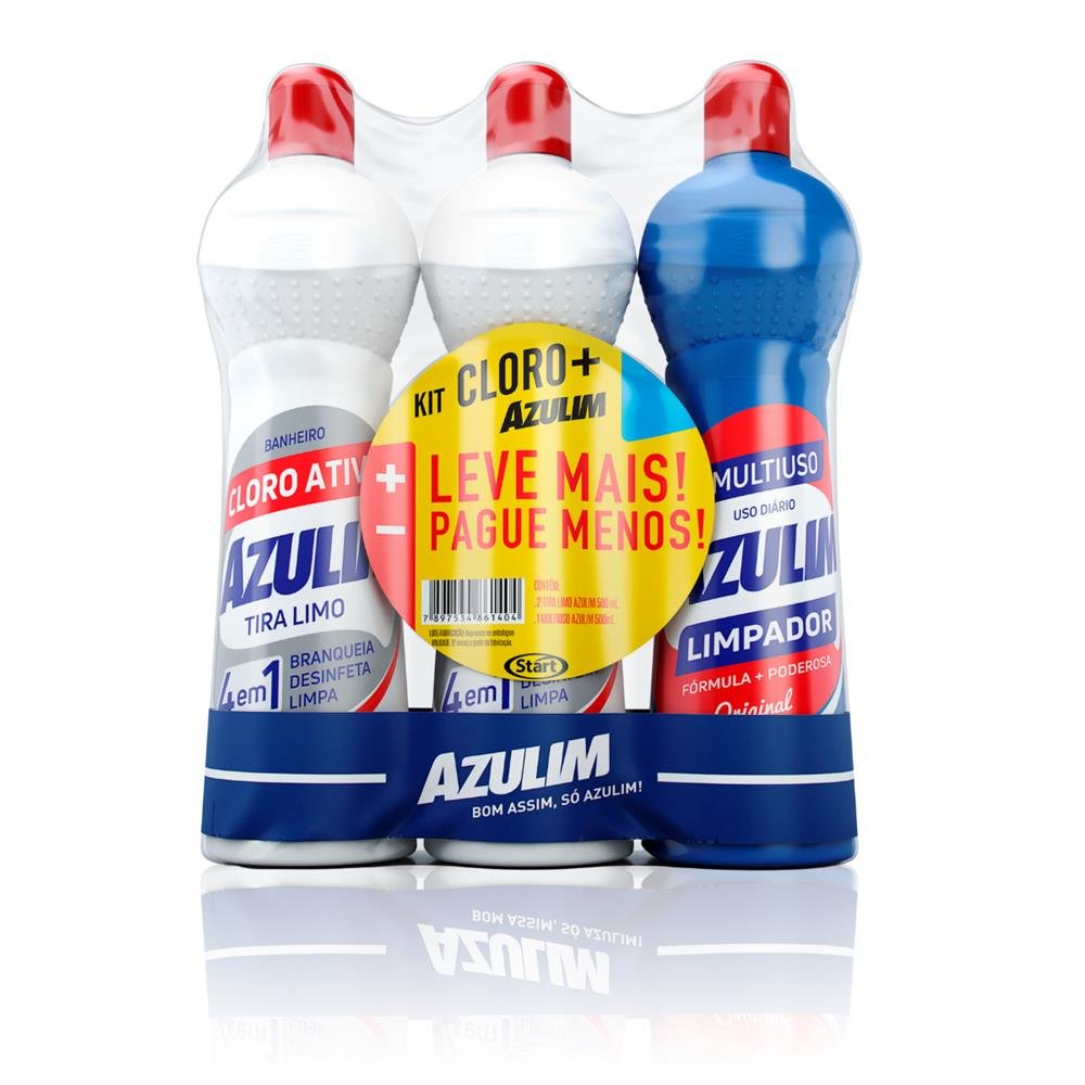 Kit Econômico 3x500ml Cloro Mais Azulim