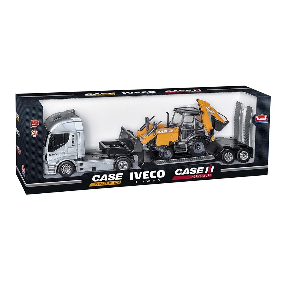 Hi-Way Plataforma Retroescavadeira Case (Caminhao) - Usual Brinquedos