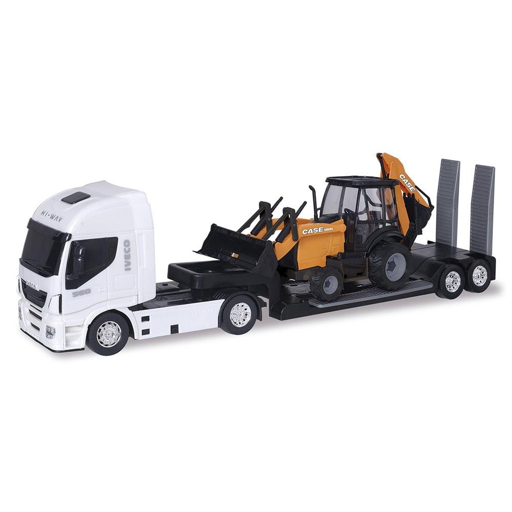 Hi-Way Plataforma Retroescavadeira Case (Caminhao) - Usual Brinquedos