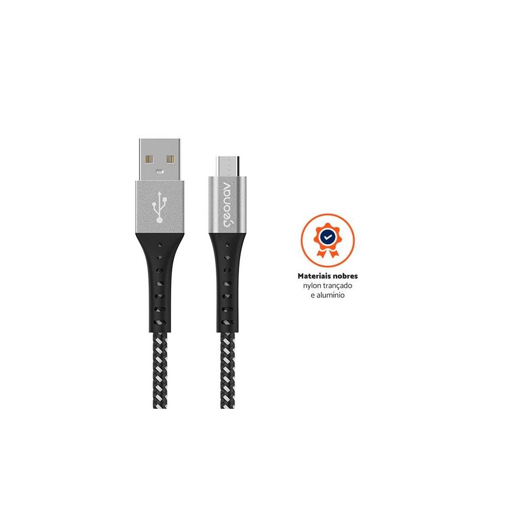 Cabo Usb-A para Micro Usb 1,2M (ESMIBK) - Geonav.