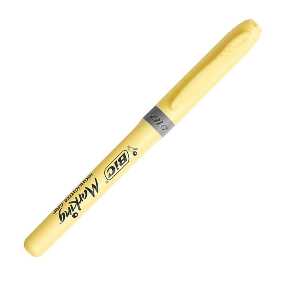 Marca Texto Bic Marking Cores Pastéis Amarelo