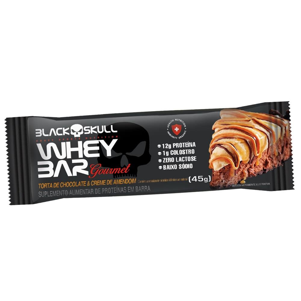 Whey Bar Black Skull Torta de Chocolate & Creme de Amendoim 45g