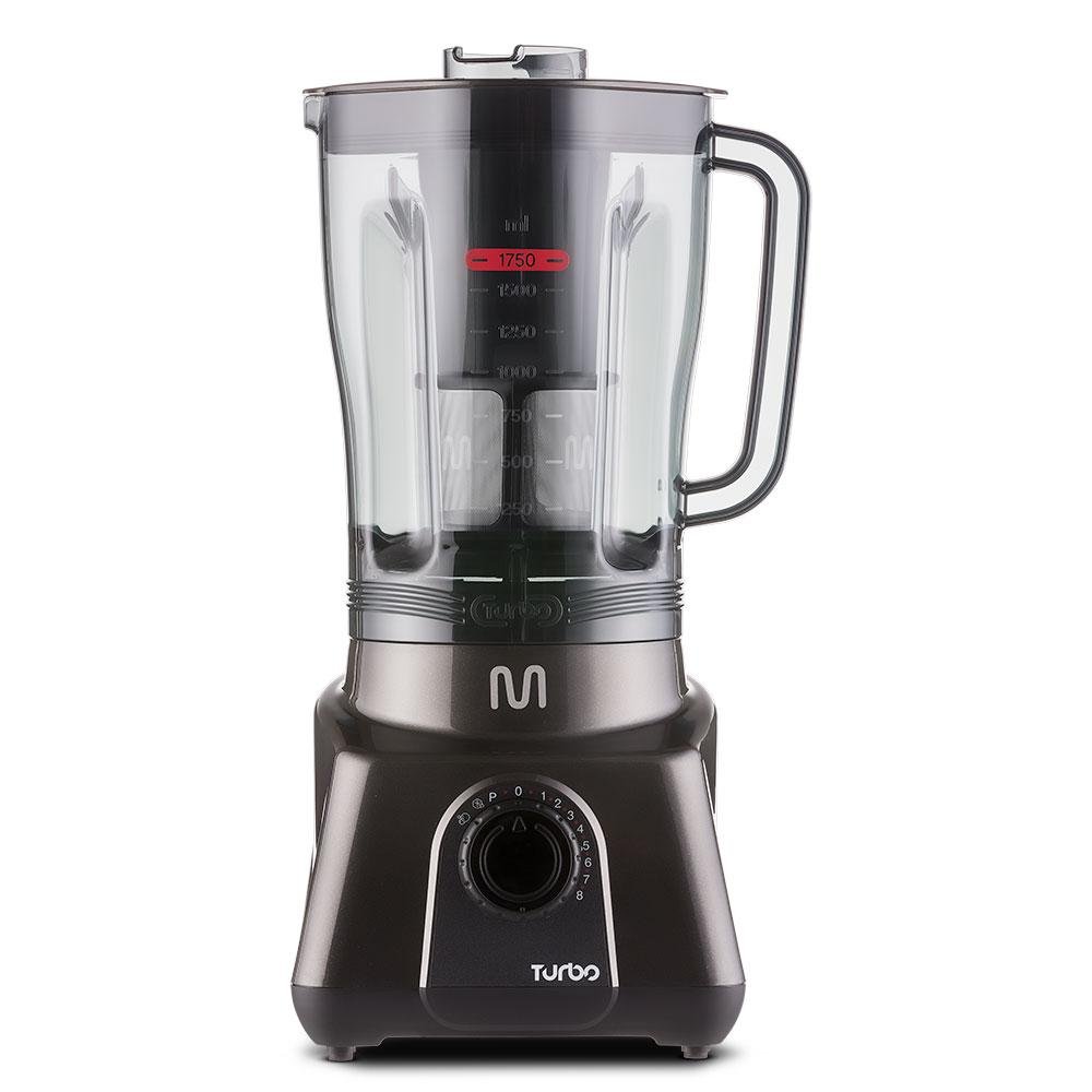 Liquidificador Turbo Cinza Carbon 2,6 litros 8 Velocidades 1.100W 220V Multi Home - LQ1162