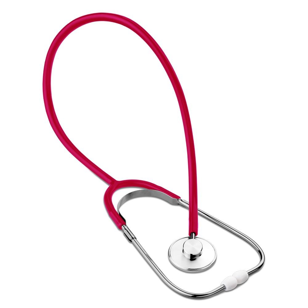 Estetoscopio Cabeça Simples - Vermelho Cinza - Multi Saude - HC689