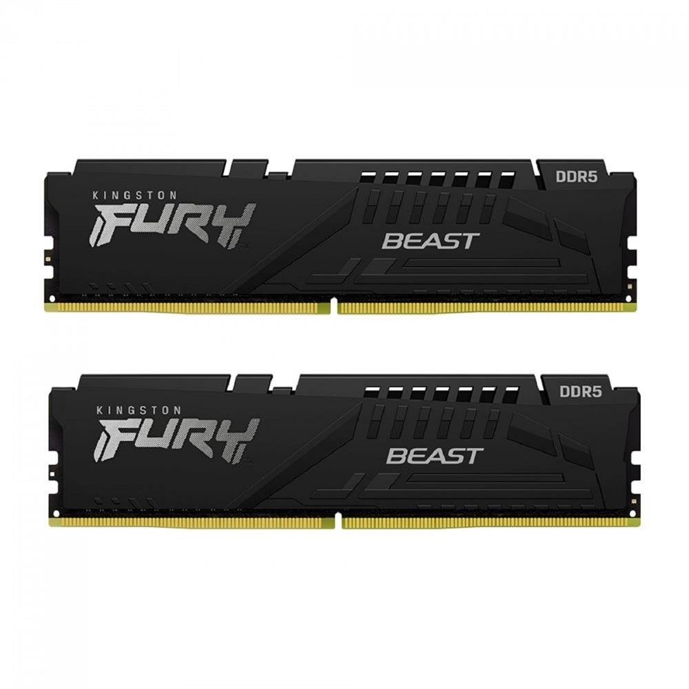 Memória Ddr5 Kingston Fury Beast, 32Gb (2X 16Gb), 6000Mhz, Preto