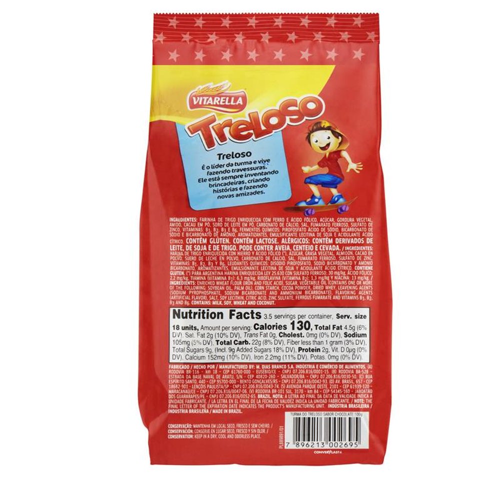 Biscoito Turma Treloso 100G Chocolate