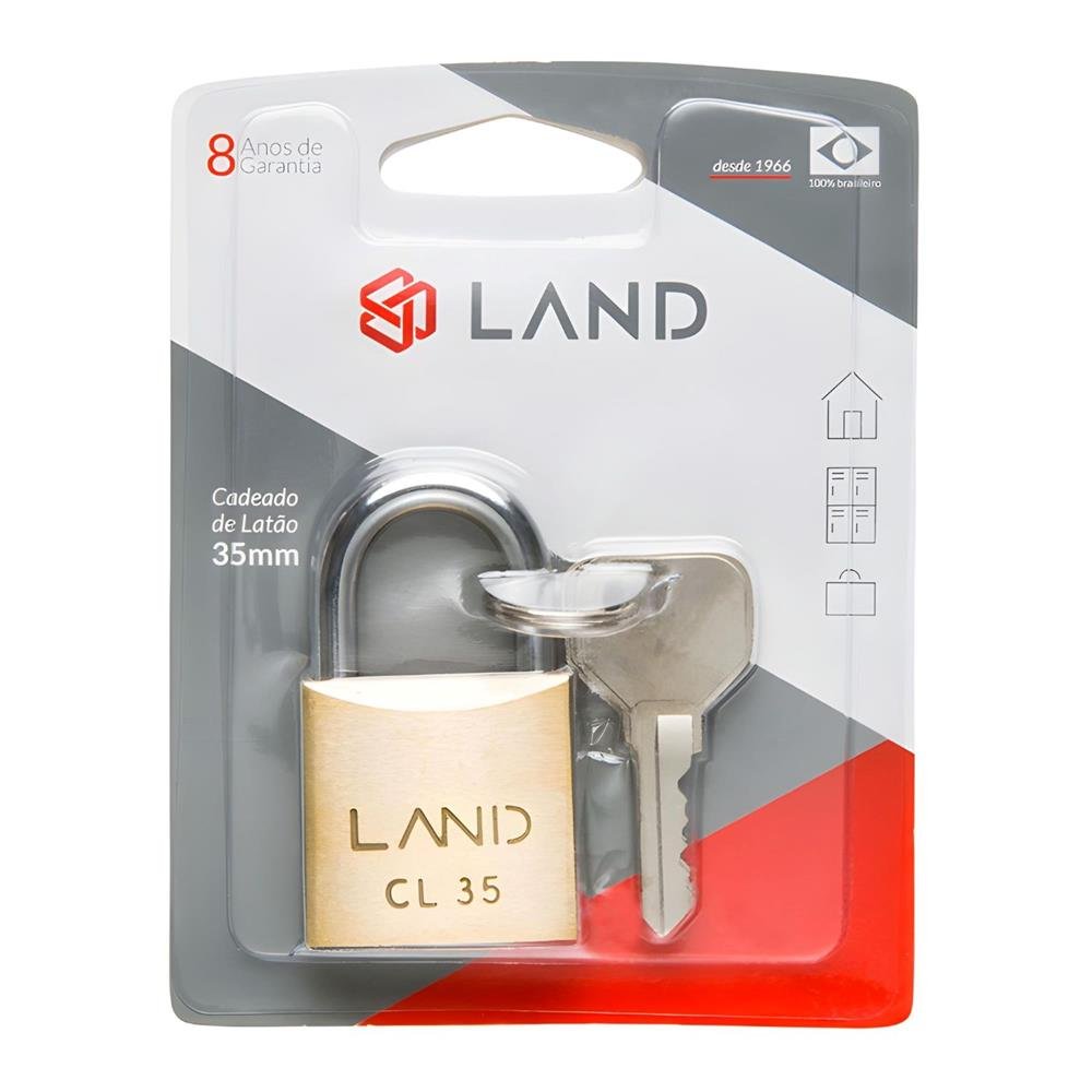 Cadeado Latão Land 35mm Blister