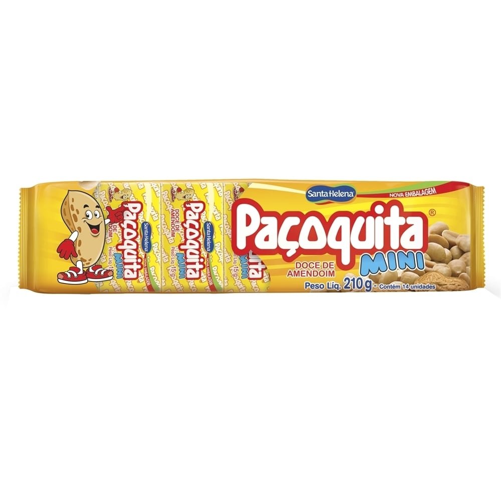 Paçoquita Quadrada Mini Embalada - Display c/ 14 unidades - Santa Helena