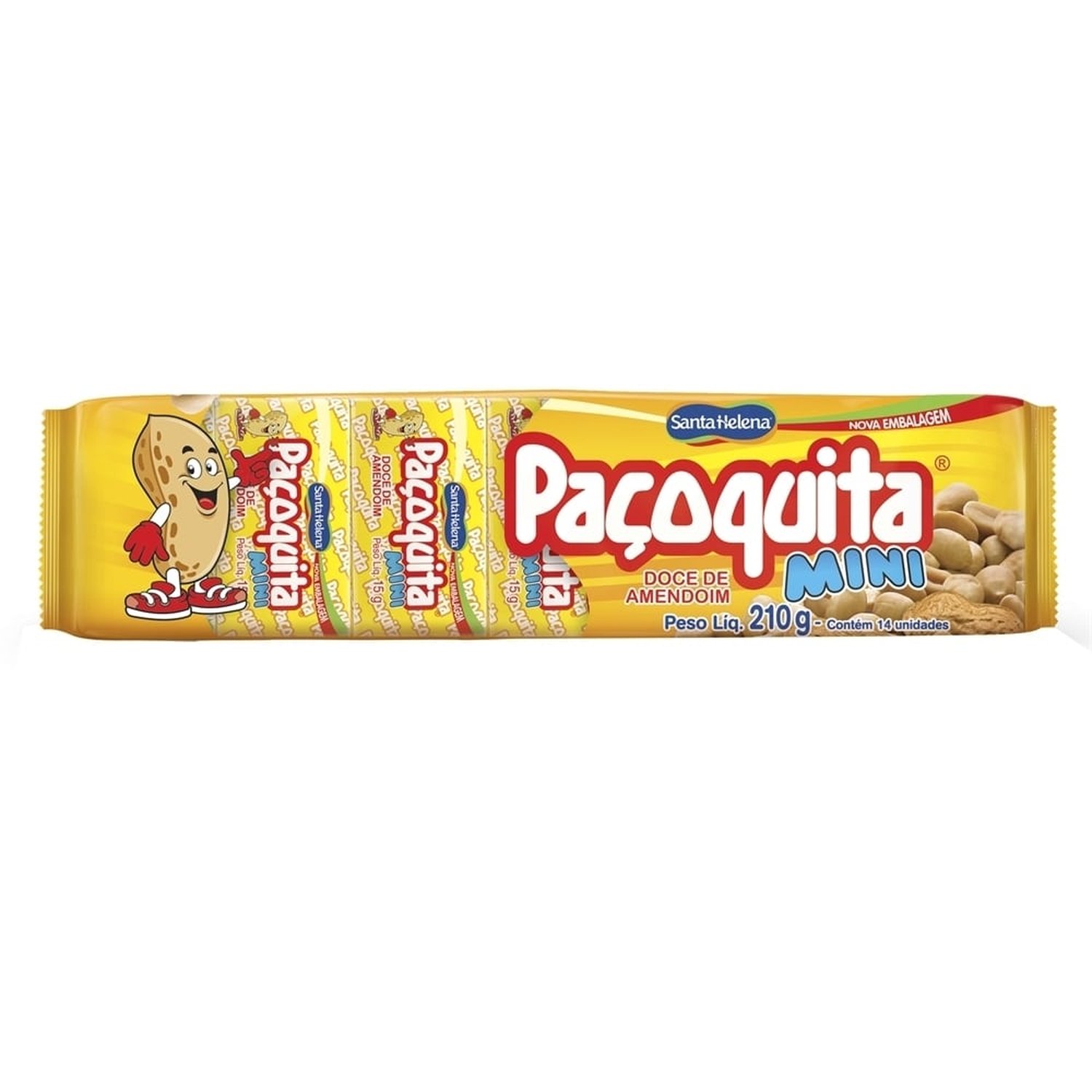 Paçoquita Quadrada Mini Embalada - Display c/ 14 unidades - Santa Helena