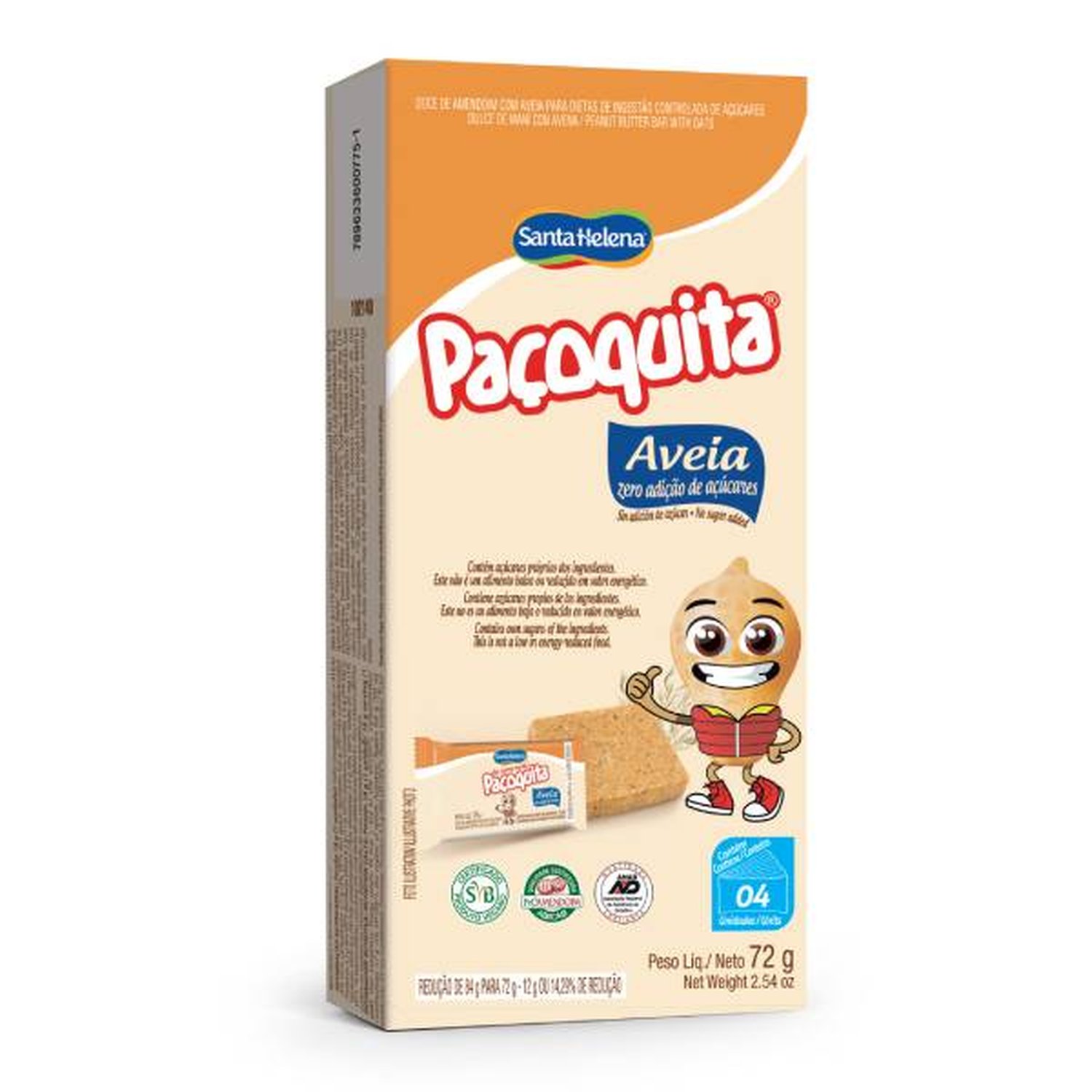 Paçoquita Zero Aveia Display 72G