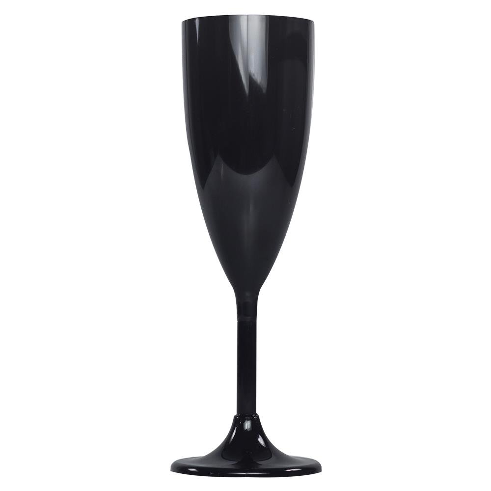 Taça Champanhe 140ml Plástico Preta 32x5 Clean Wave