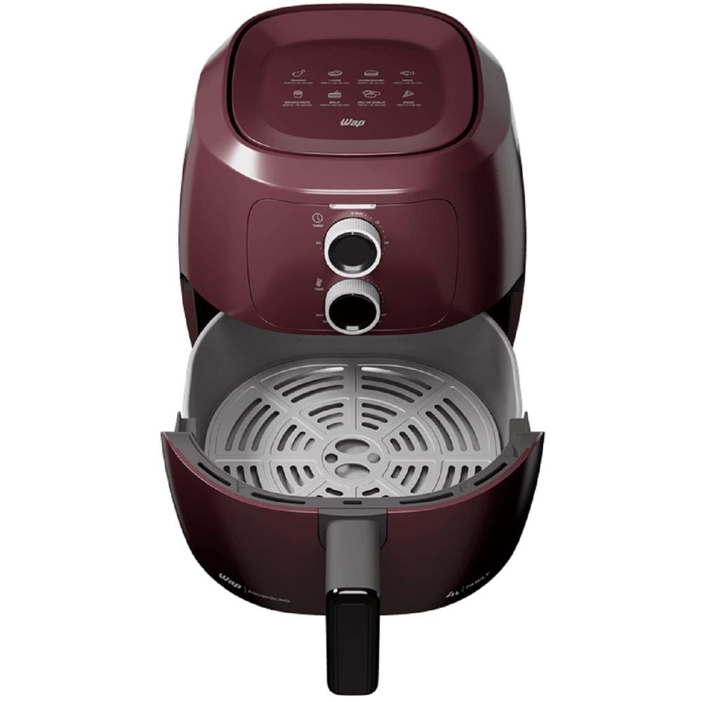 WAP Fritadeira Elétrica sem Óleo Air Fryer Vermelha 4 Litros, Potência de 1500W