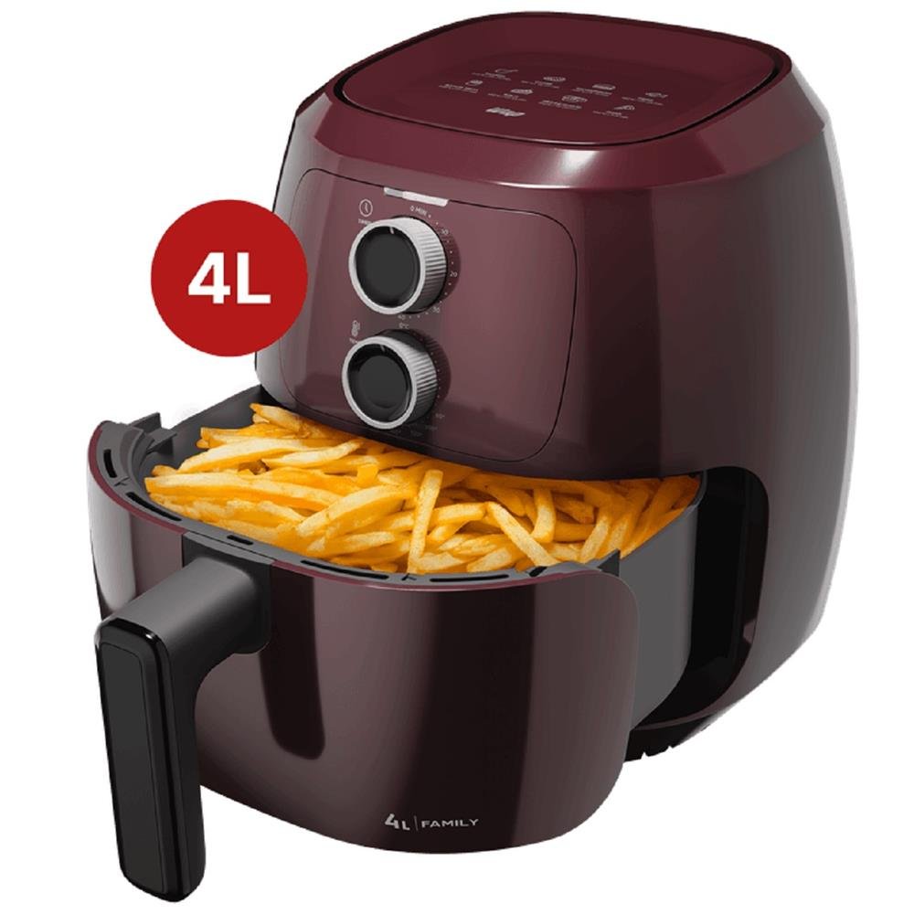WAP Fritadeira Elétrica sem Óleo Air Fryer Vermelha 4 Litros, Potência de 1500W