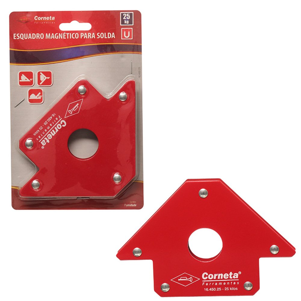 Esquadro Magnetico Para Solda 4"50LB 25KG - Corneta