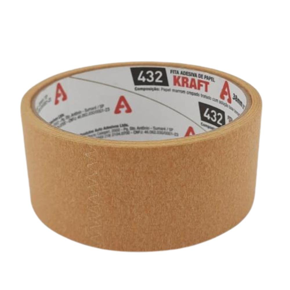 Fita Kraft Crepado 38mmX10m Marrom Adere