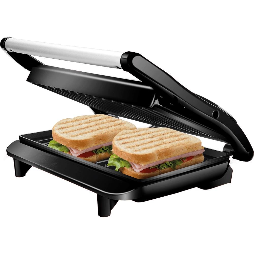 Sanduicheira Grill Panini Lenoxx Inox Black Pgr 165 2 Em 1 850w 127v