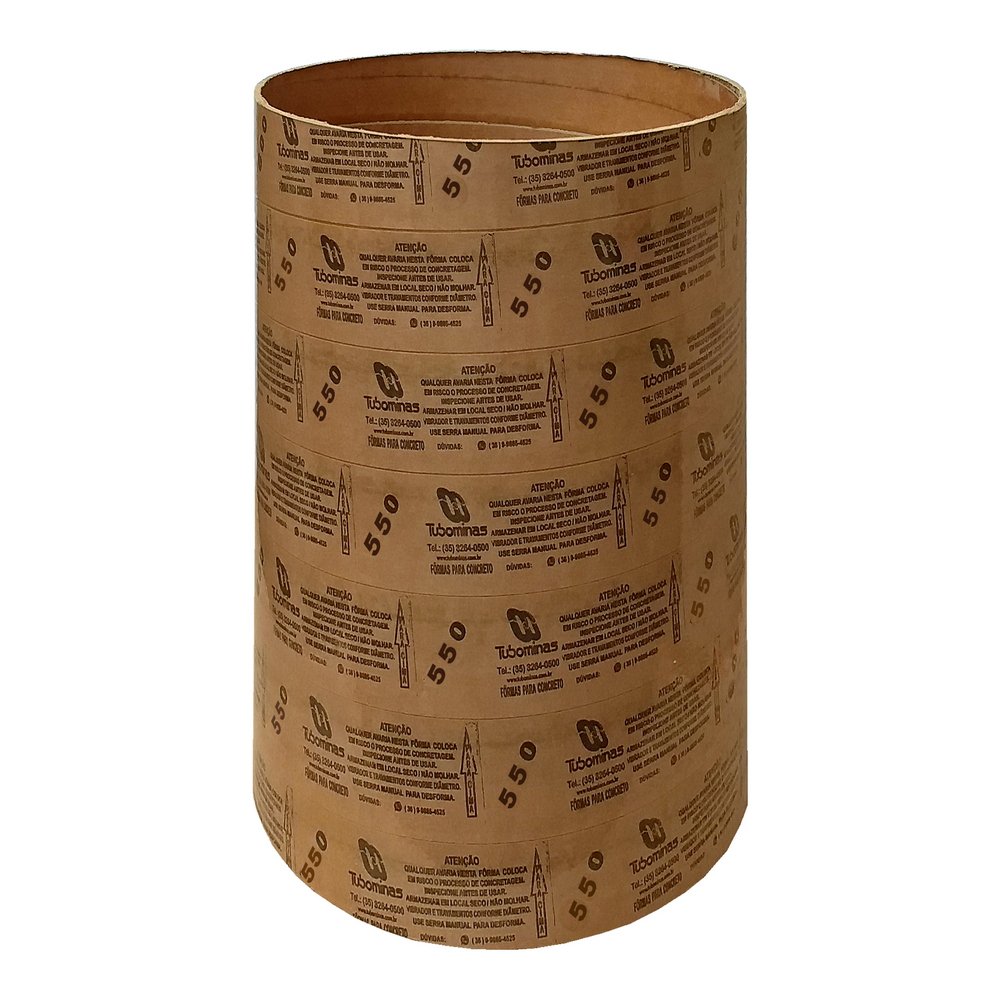 Forma de Papelão Circular 550mmx3m Tubominas