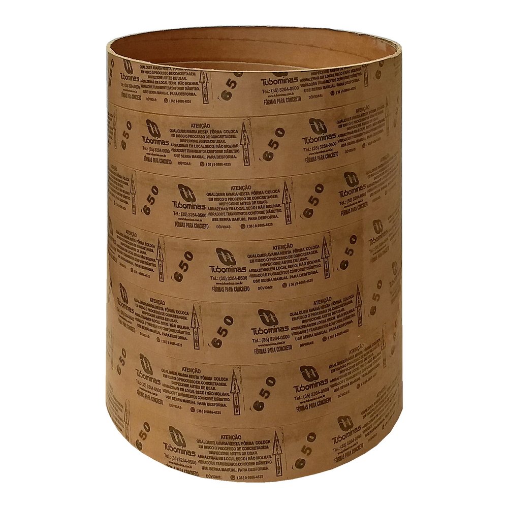 Forma de Papelão Circular 650mmx3m Tubominas
