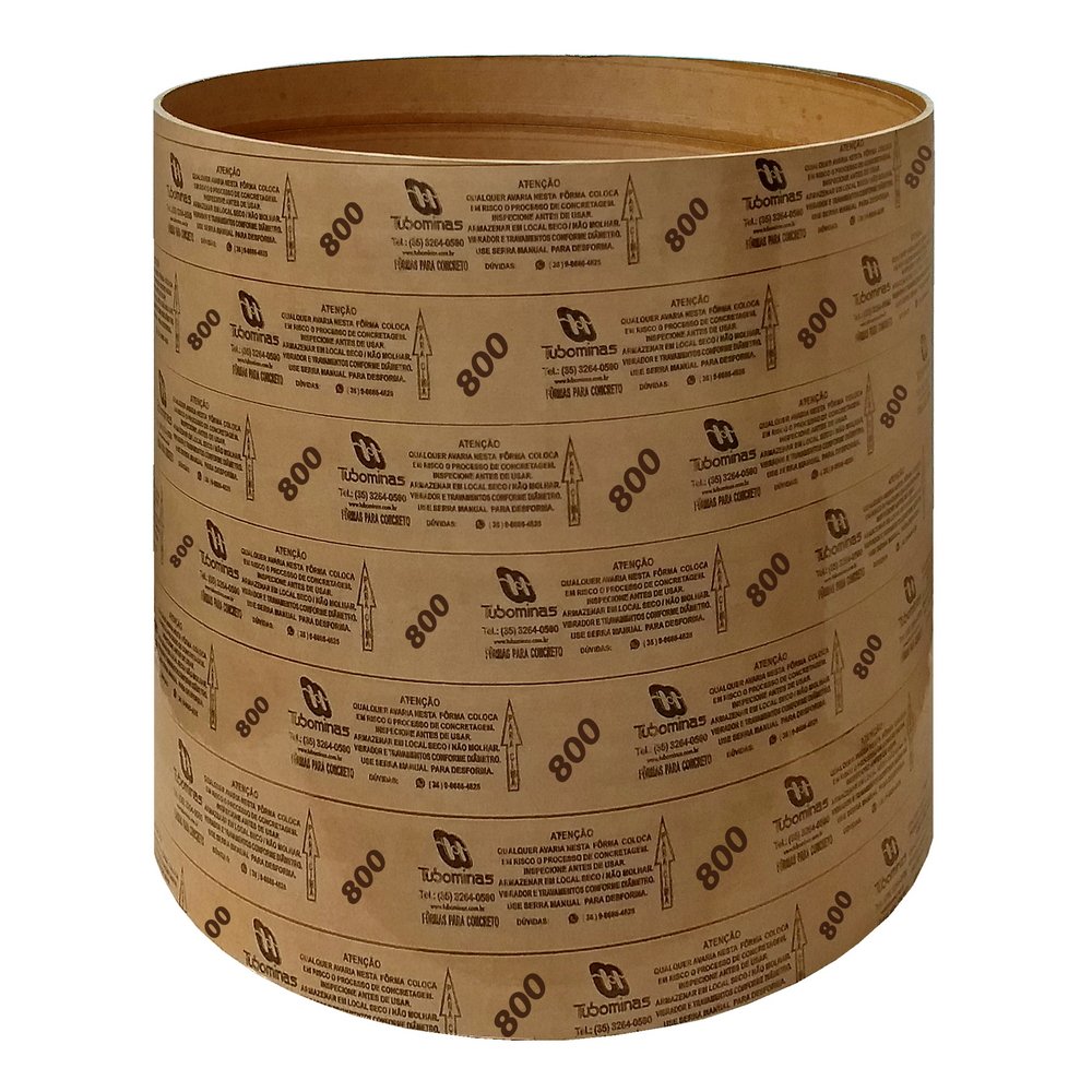 Forma de Papelão Circular 800mmx3m Tubominas