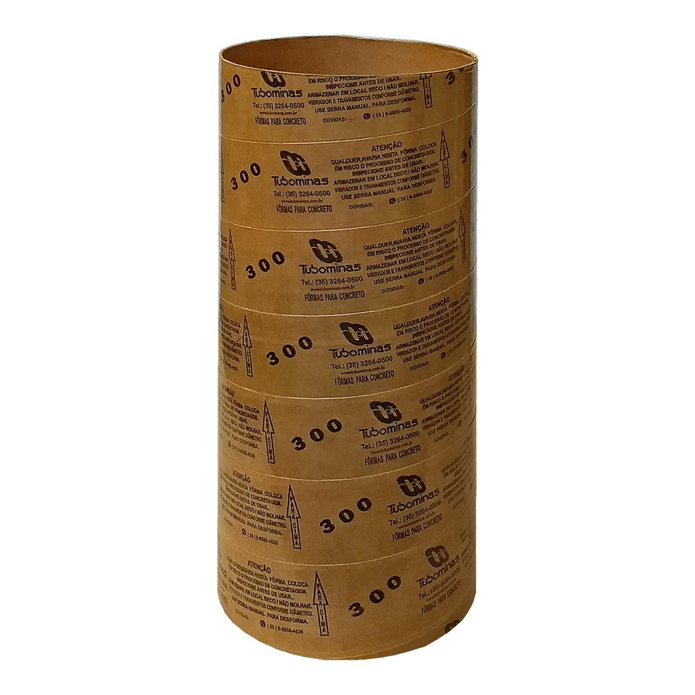 Forma de Papelão Circular 300mmx3m Tubominas