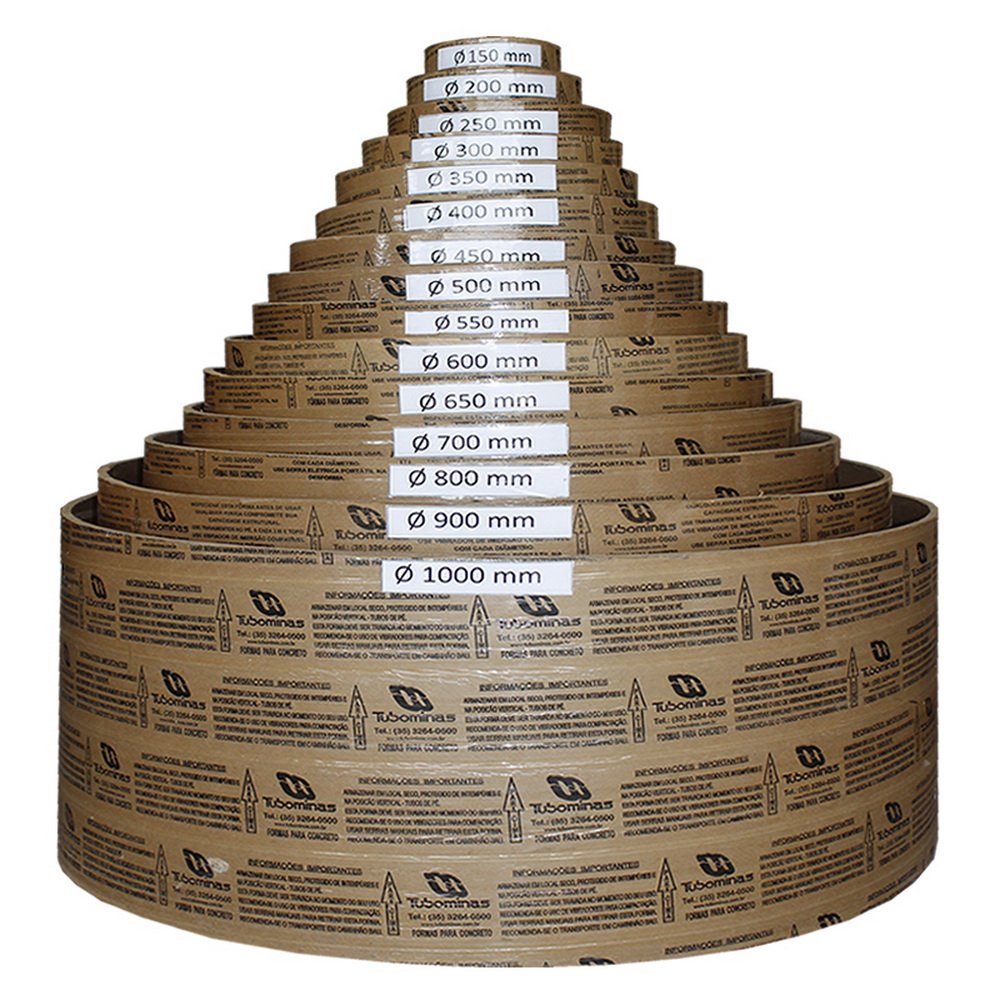 Forma de Papelão Circular 300mmx3m Tubominas